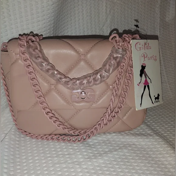 Gilda Paris Blush Pink Quilted Shoulder Bag MSRP$159 10"x7" x3" - Picture 3 of 9